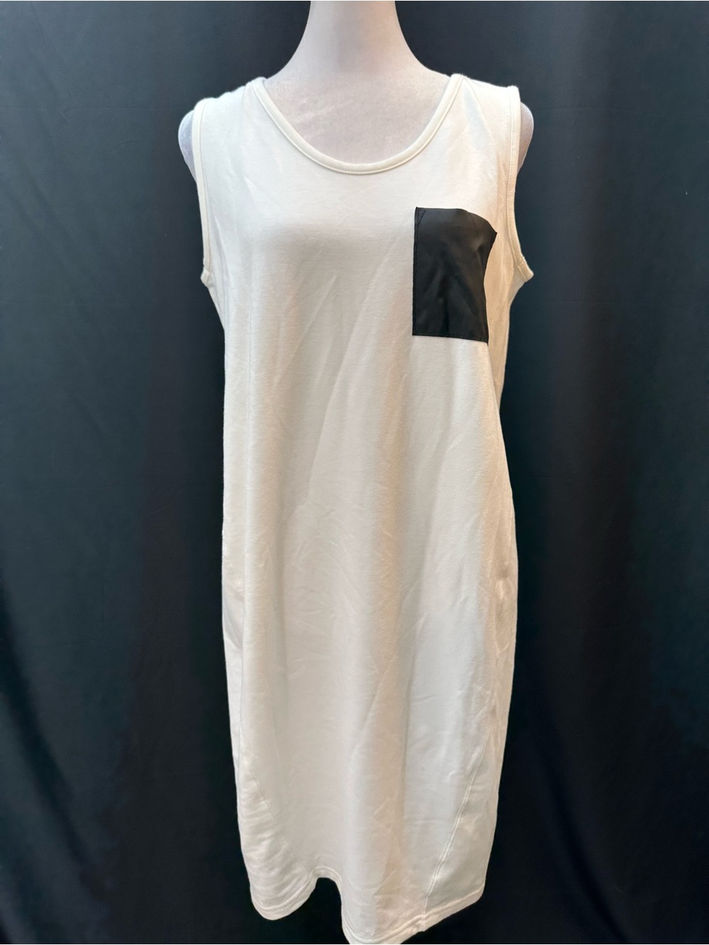 AZUL by moussy Sleeveless Cream Midi Dress with Black Pocket 36